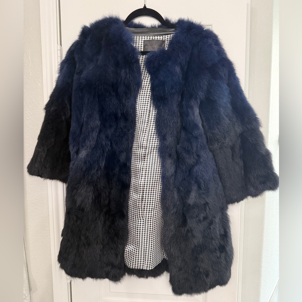 Massimo Rebecchi Deep Blue Fur Jacket